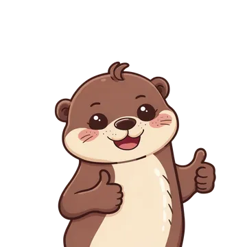 Cartoon otter giving two enthusiastic thumbs up